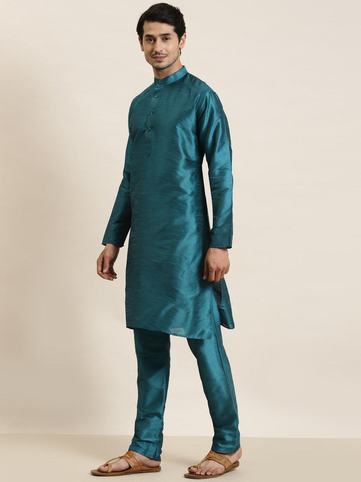 SOJANYA Kurta Lurus Kolar Mandarin Dengan Jaket Churidar & Nehru