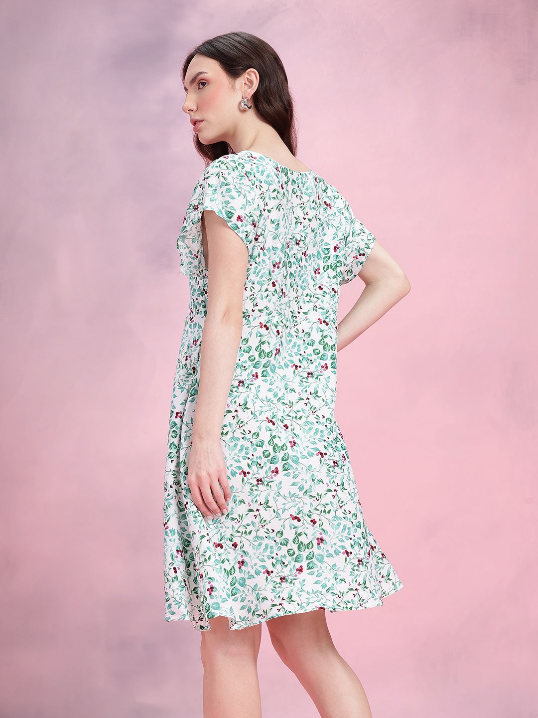 DressBerry Floral Print A-Line Dress