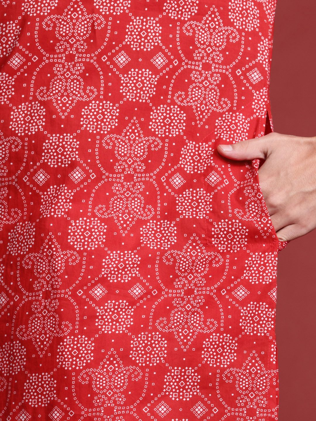 Anouk Bandhani Printed Regular Pure Cotton Kurta with Trousers