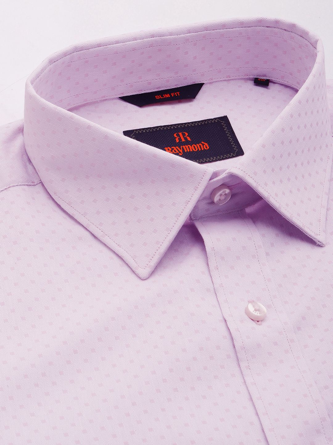 Raymond Pure Cotton Self Design Textured  Slim Fit Opaque Formal Shirt