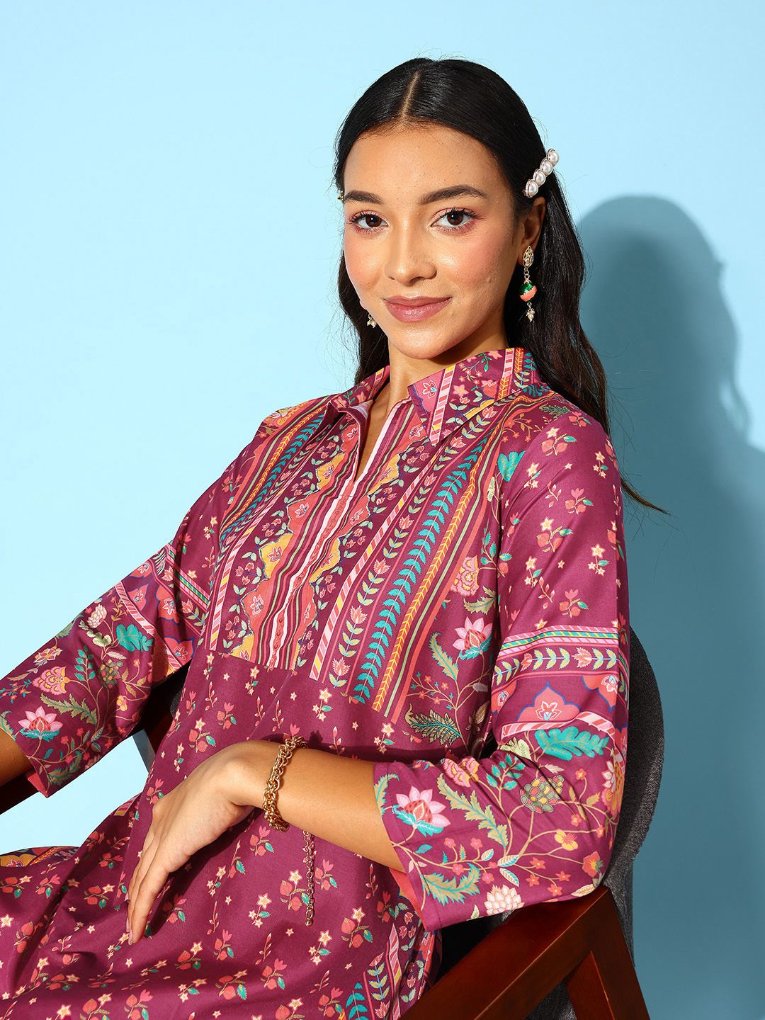 Indo Era Women Floral Printed Co-Ords Set