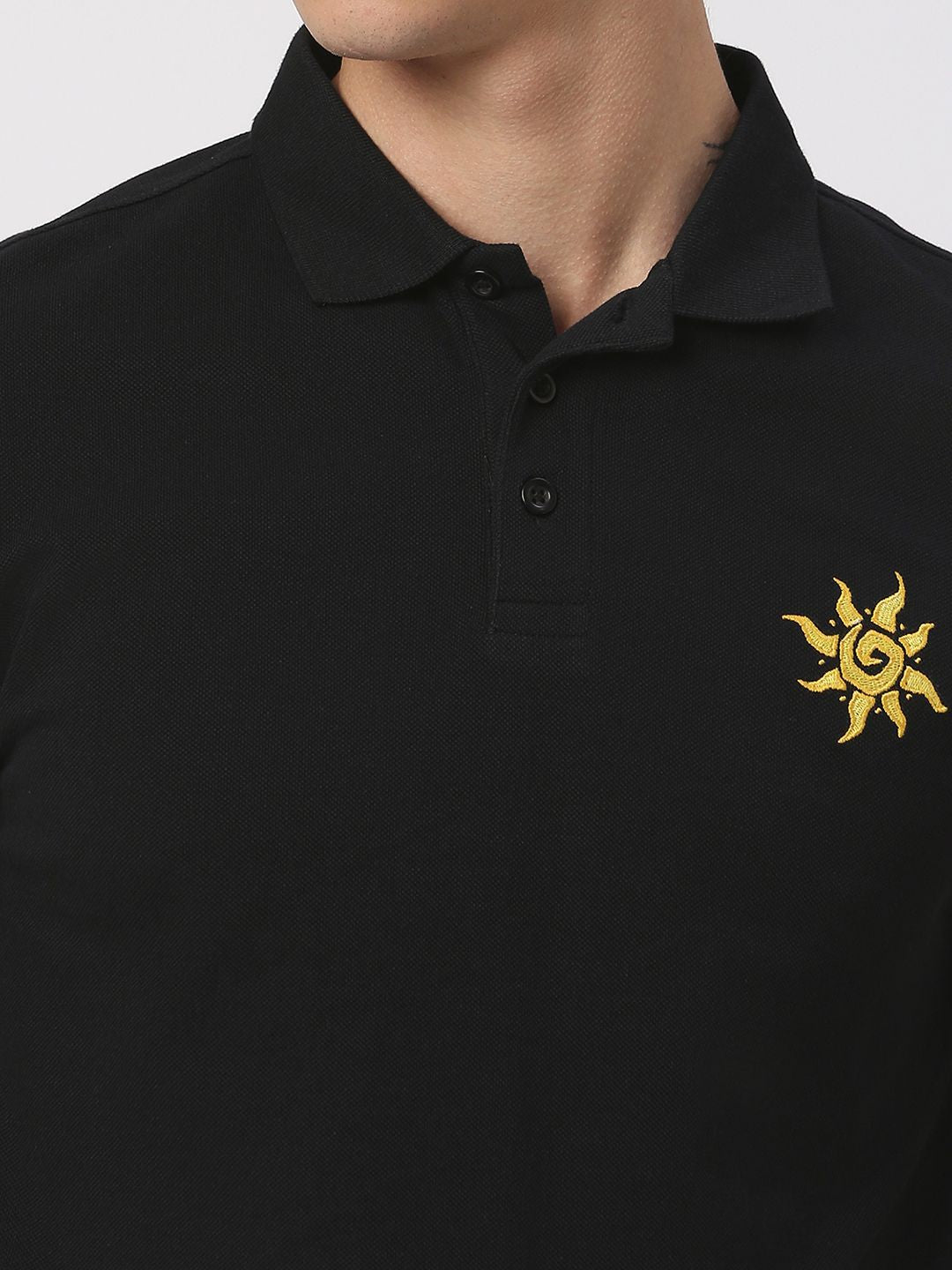 Being Human Men Polo Collar Solid T-shirt