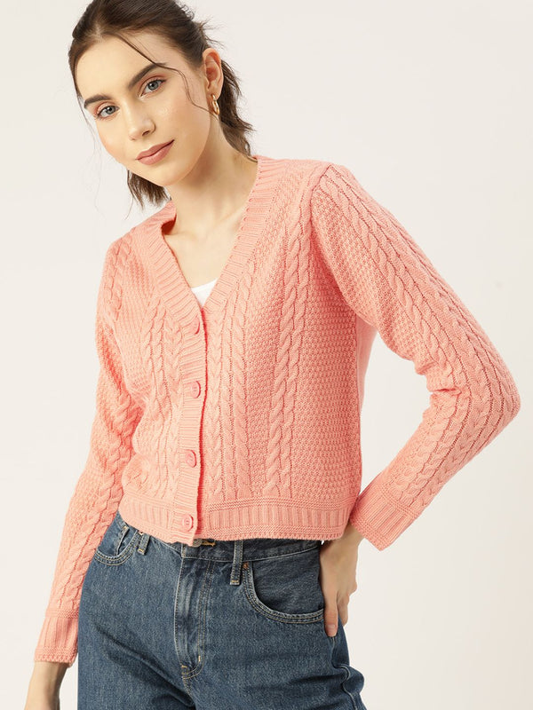 DressBerry Women Acrylic Cable Knit Cardigan
