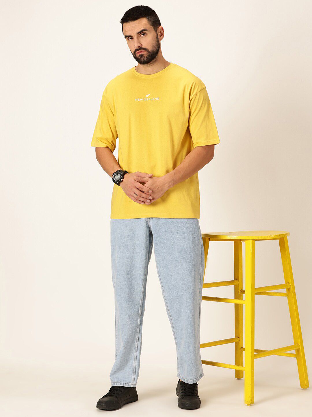 Thomas Scott Graphic Printed Bio Finish Pure Cotton Oversized T-shirt