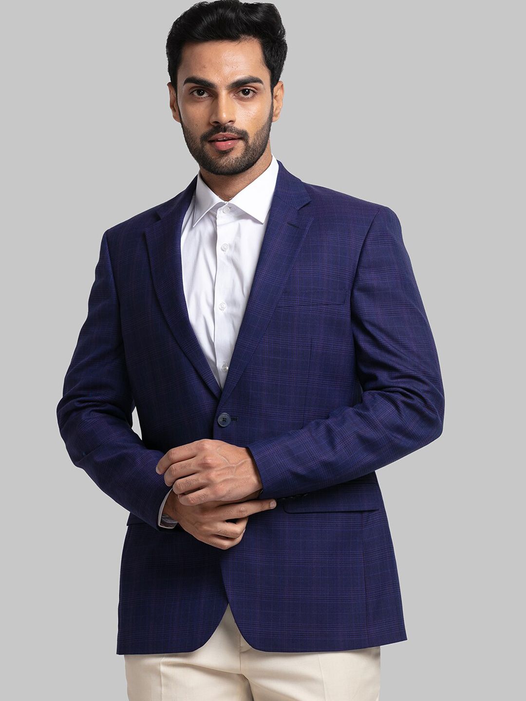 Raymond Men Checked Single Breasted Blazers