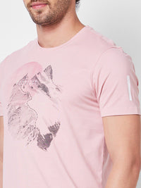 SPYKAR Round Neck Short Sleeves Printed Slim Fit Cotton T-shirt