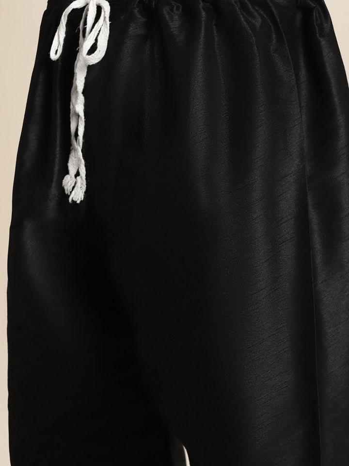 SOJANYA Men Solid Kurta with Churidar & Mirror Work Nehru Jacket