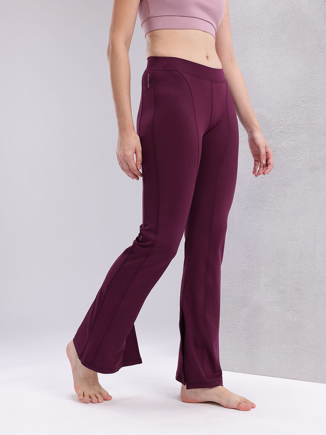 HRX by Hrithik Roshan Women Rapid-Dry Mid-Rise Regular Fit Yoga Tights with Slits