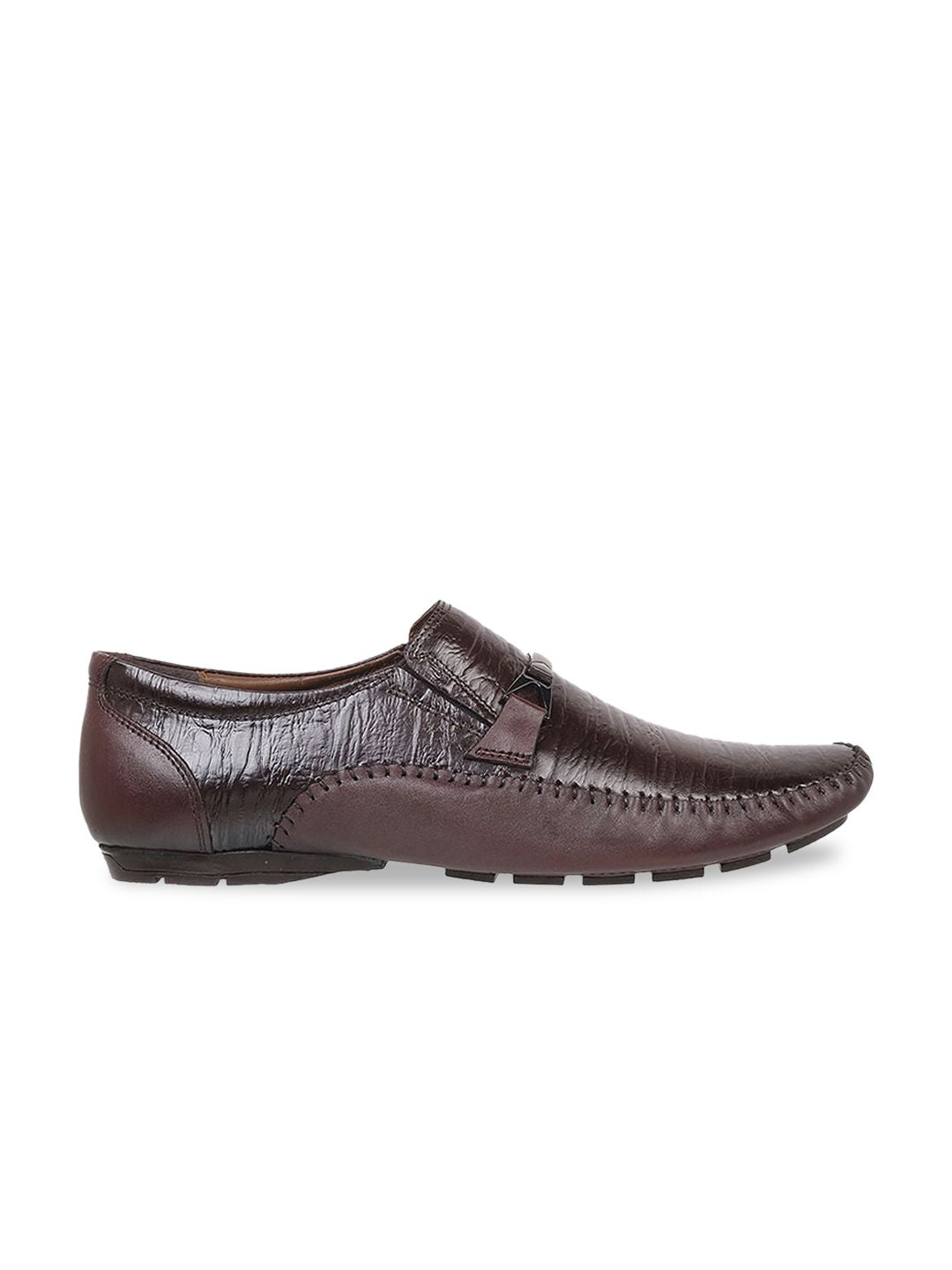 Mochi Men Textured Leather Formal Loafers