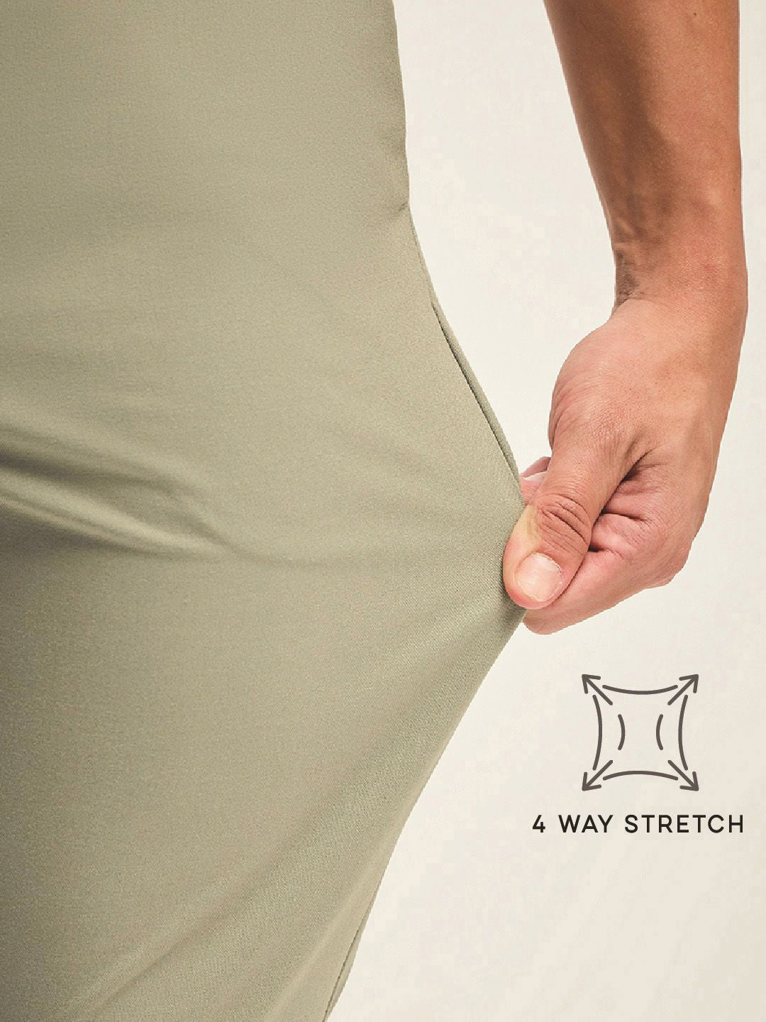 THE BEAR HOUSE Men Solid 4 Way Stretch Slim Fit Formal Trouser