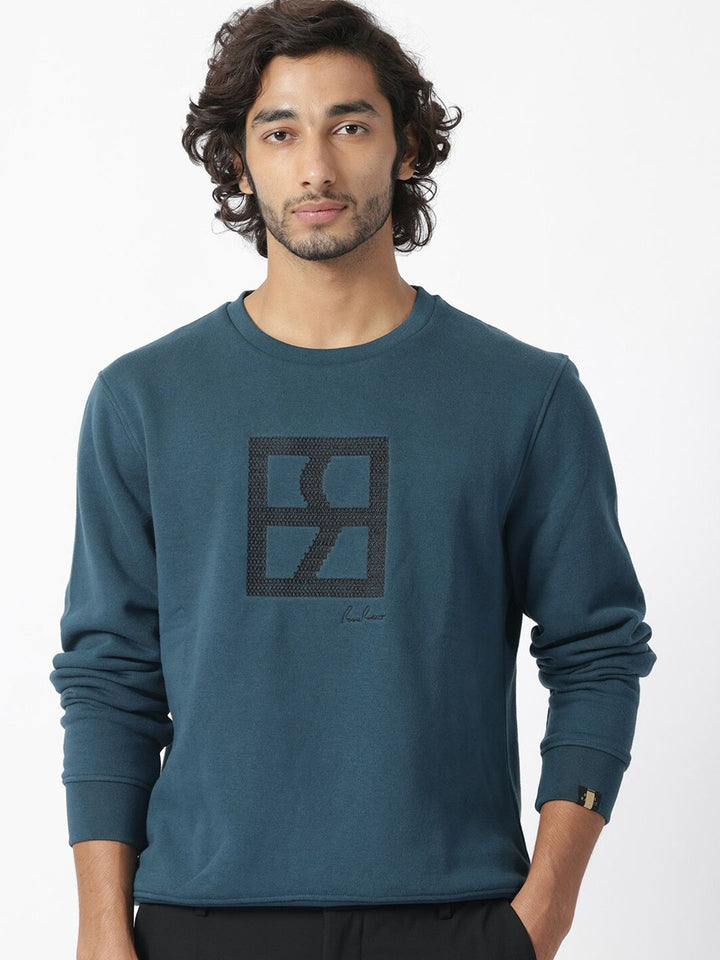 RARE RABBIT Men Arnold Graphic Print Logo Sweatshirt