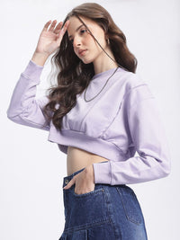 DressBerry Upturn Stitch Crop Sweatshirt