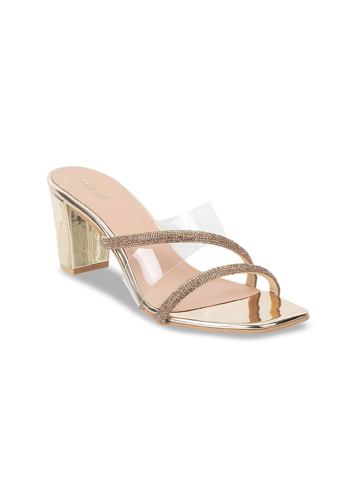Mochi Embellished Open Toe Block Heels