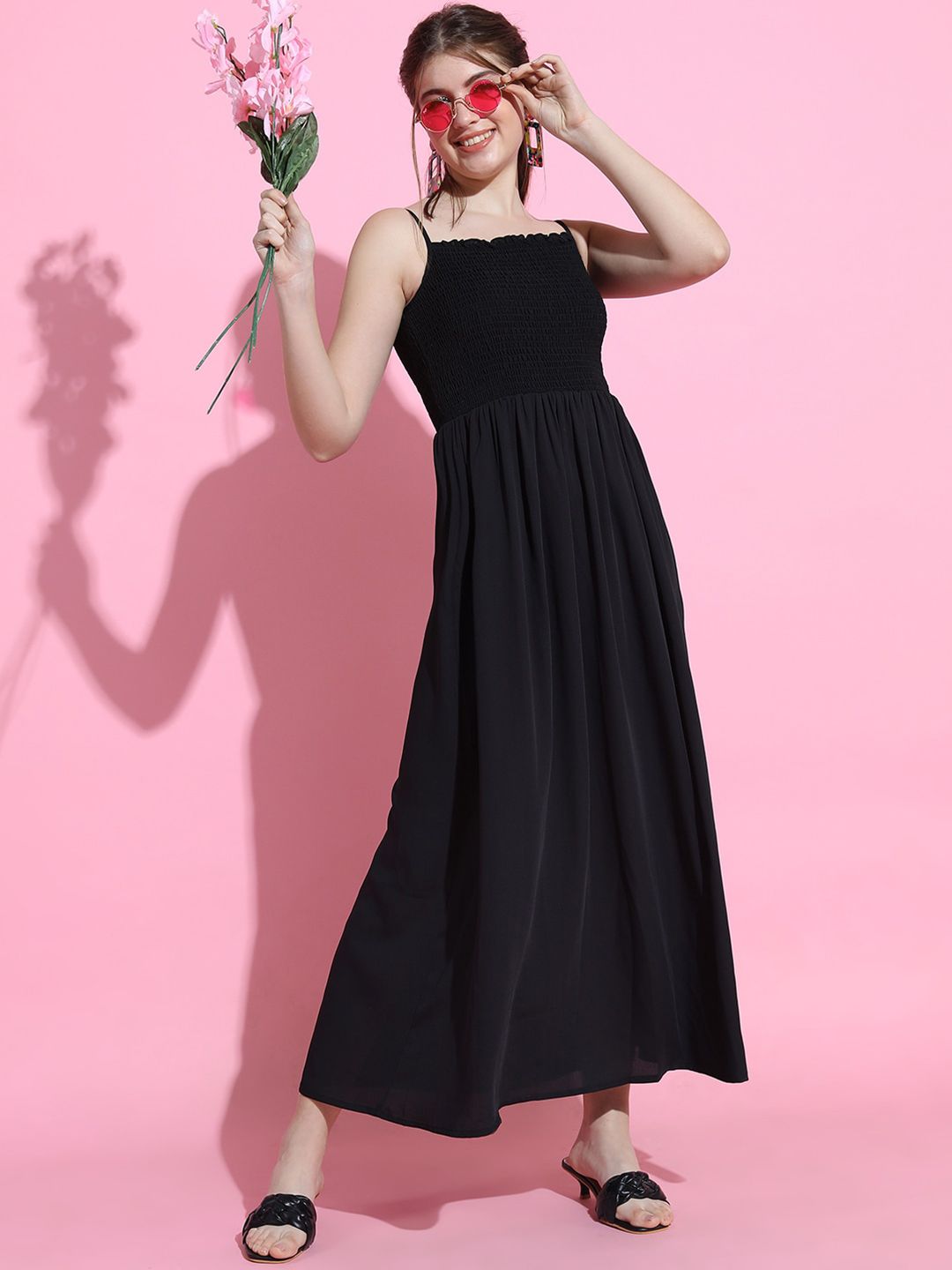 Tokyo Talkies Women Stylish Black Solid Dress