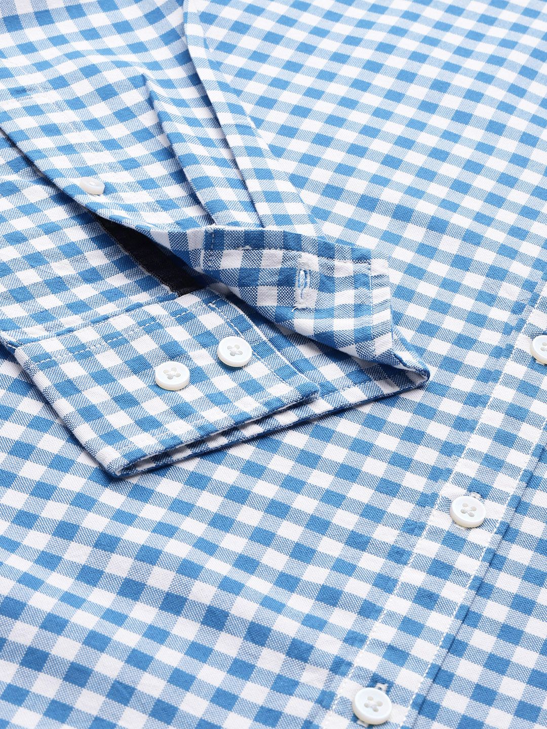 Thomas Scott Men Classic Slim Fit Gingham Checks Opaque Checked Casual Shirt