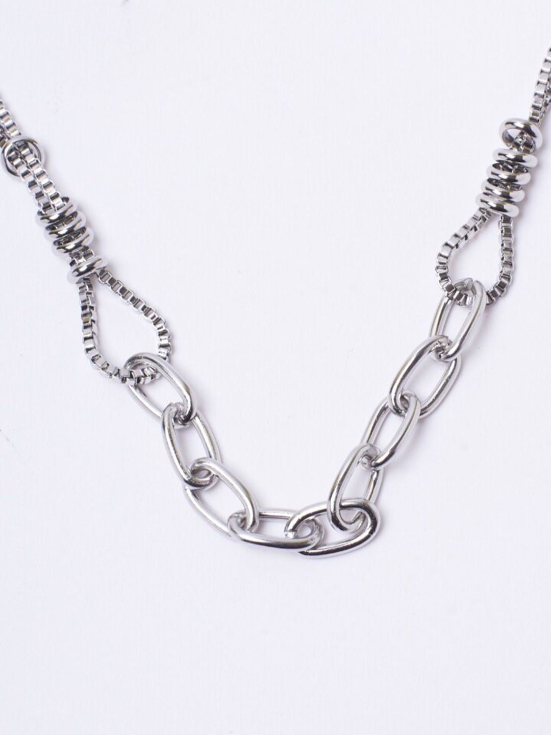 SALTY Men Silver-Plated Stainless Steel Necklace