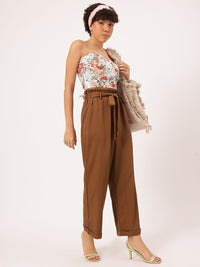 DressBerry Women Urban Heritage Tie-Up Formal Trousers