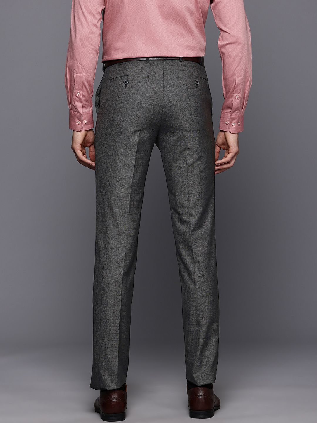 Raymond Men Checked Slim Fit Trousers