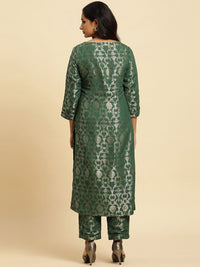 W Women Floral Woven Designed Straight Kurta