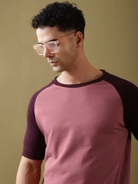 DILLINGER Men Colourblocked Ultra Soft Drapey Cotton Raglan T-Shirt