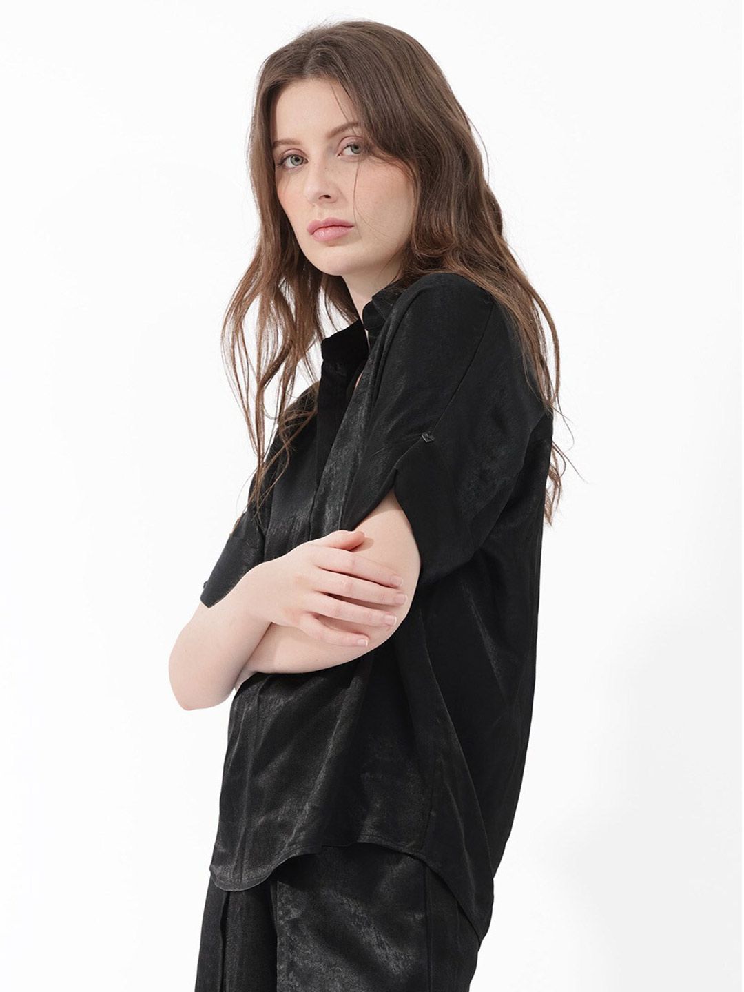 RAREISM Shirt Collar Extended Sleeves Top