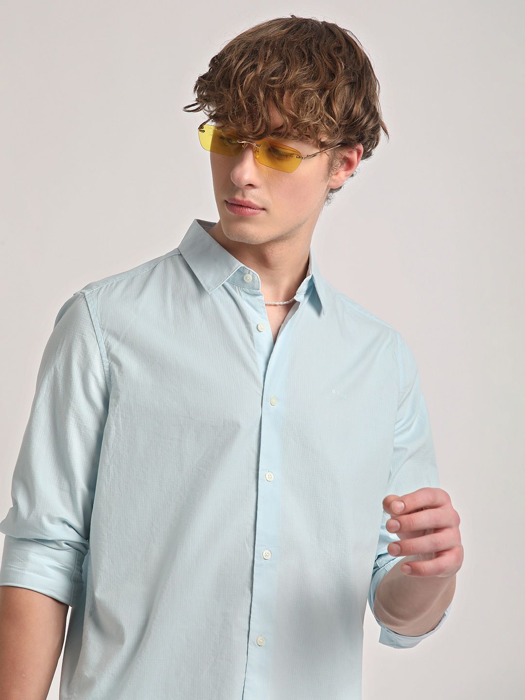 THE BEAR HOUSE Slim Fit Cotton Casual Shirt