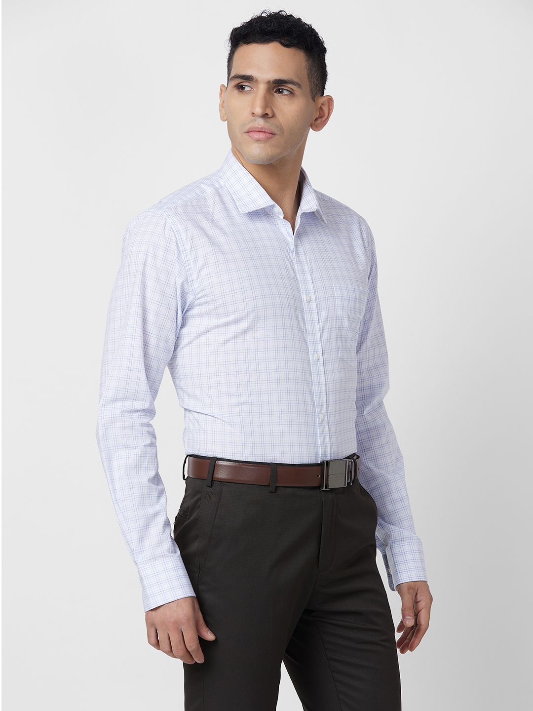 Park Avenue Pure Cotton Slim Fit Opaque Checked Formal Shirt