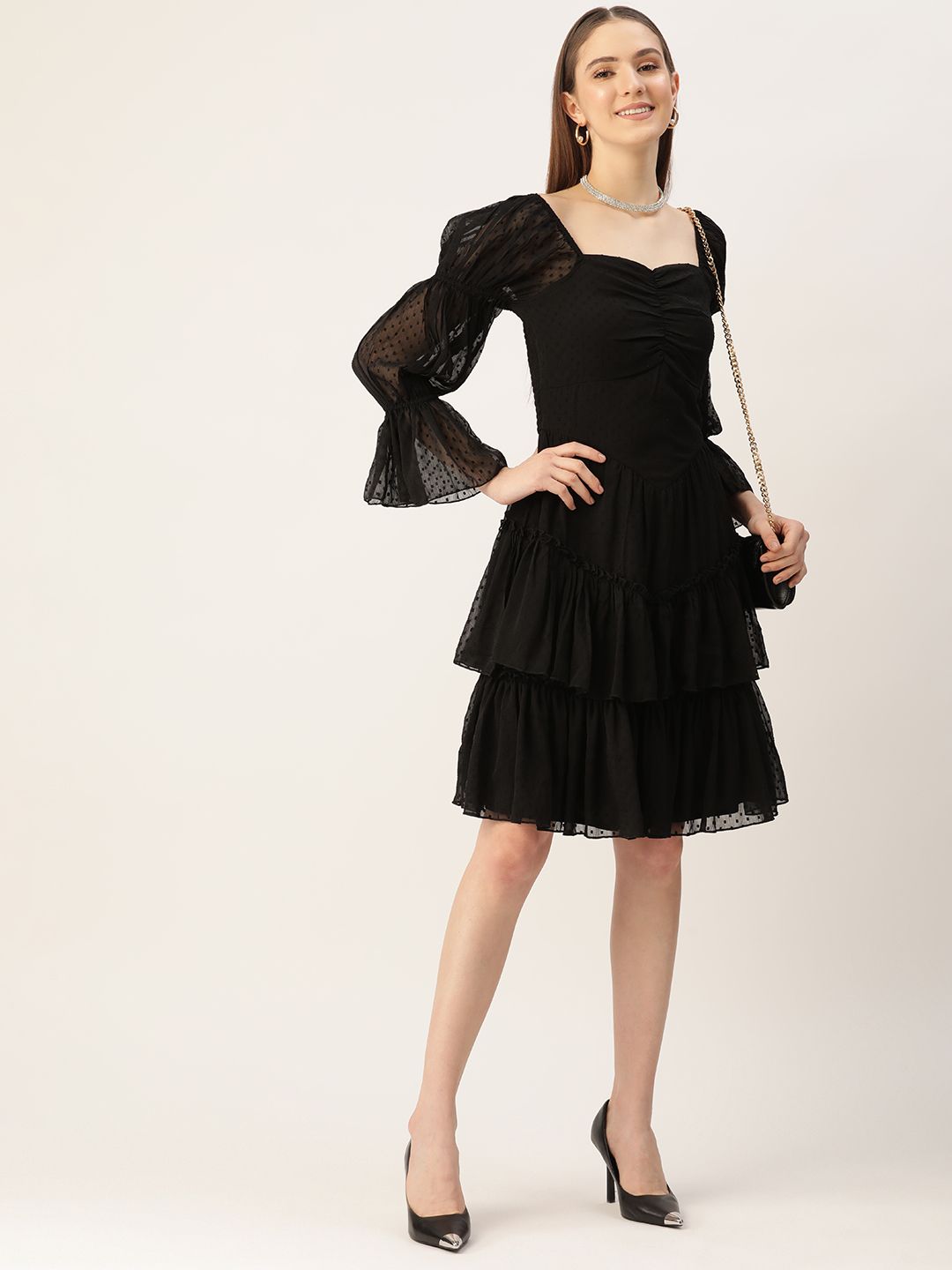 Antheaa Chiffon A-Line Dress