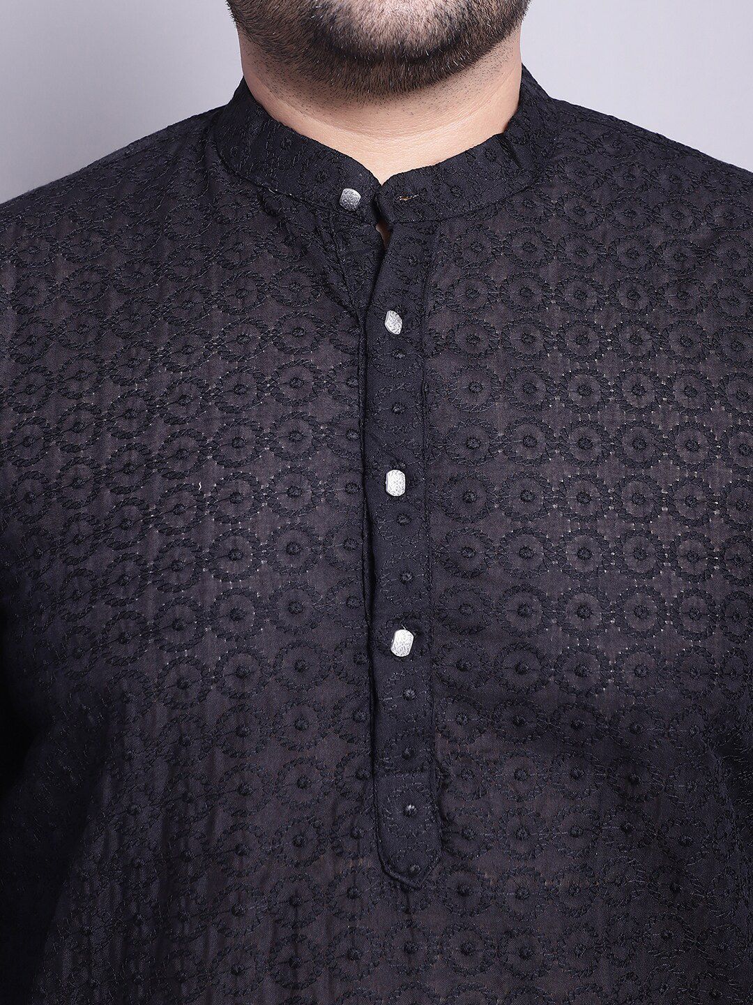 Kurta Sulam Motif Etnik SOJANYA PLUS Dengan Baju Tidur & Jaket Nehru