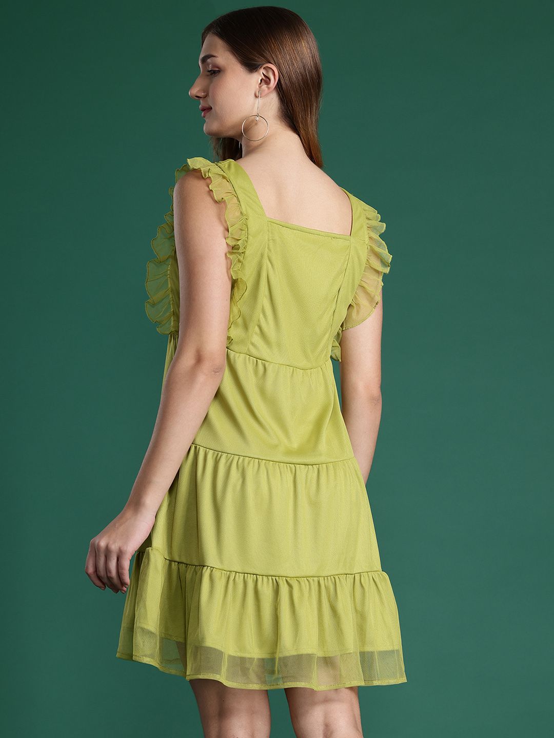 DressBerry Gathered & Pleated Detail Tiered A-Line Dress
