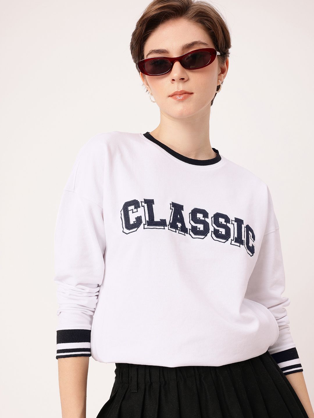 DressBerry Street Classic Embroidered Relaxed Fit Sweatshirts