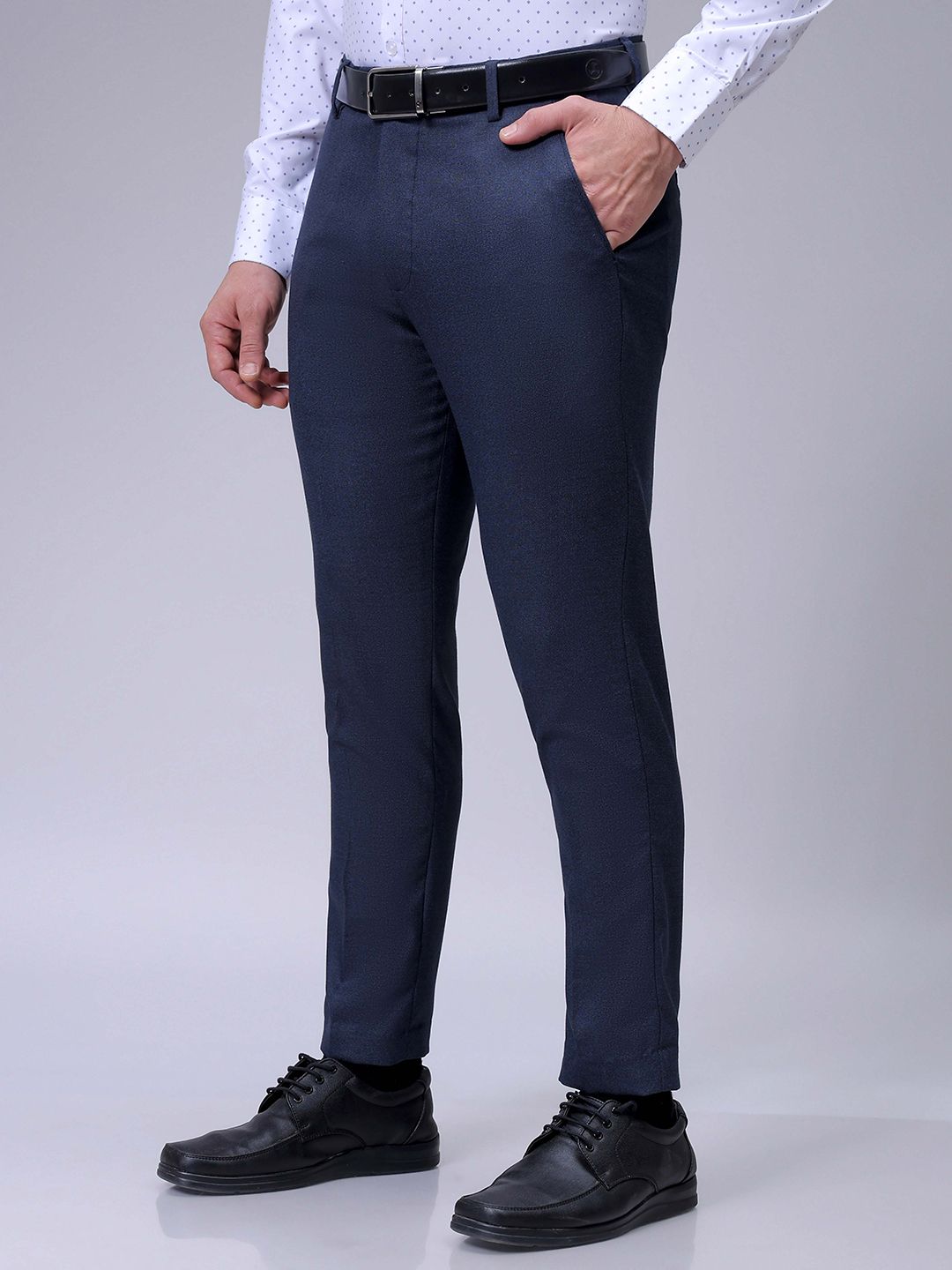 The Indian Garage Co. X Luxe Men Checked Slim Fit Formal Trousers