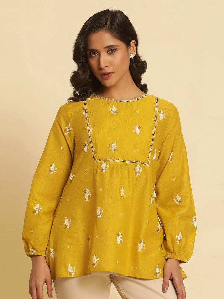 W Ethnic Motifs Printed Pure Cotton A-Line Top