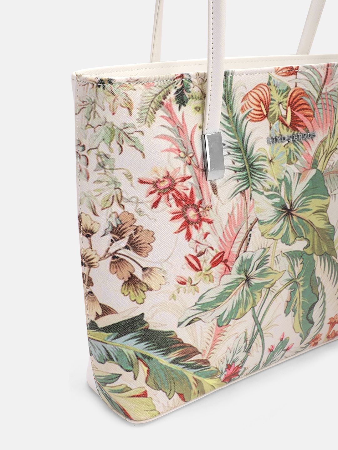 Lino Perros Floral Printed Structured Shoulder Bag