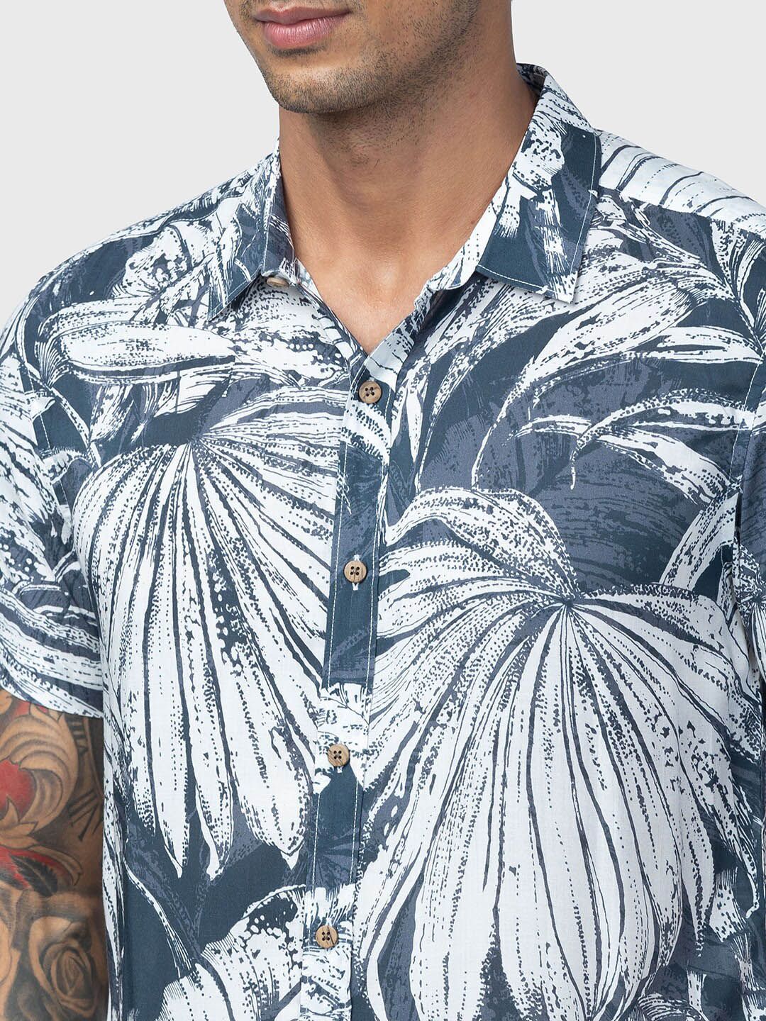 SPYKAR Men Slim Fit Floral Printed Casual Cotton Shirt