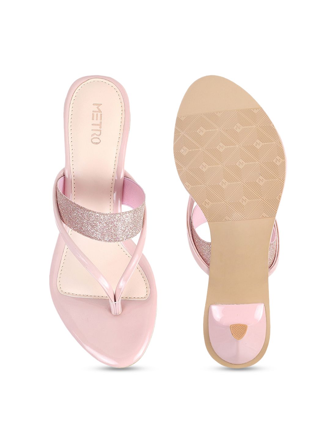Metro Women Pink Embellished Kitten Heels