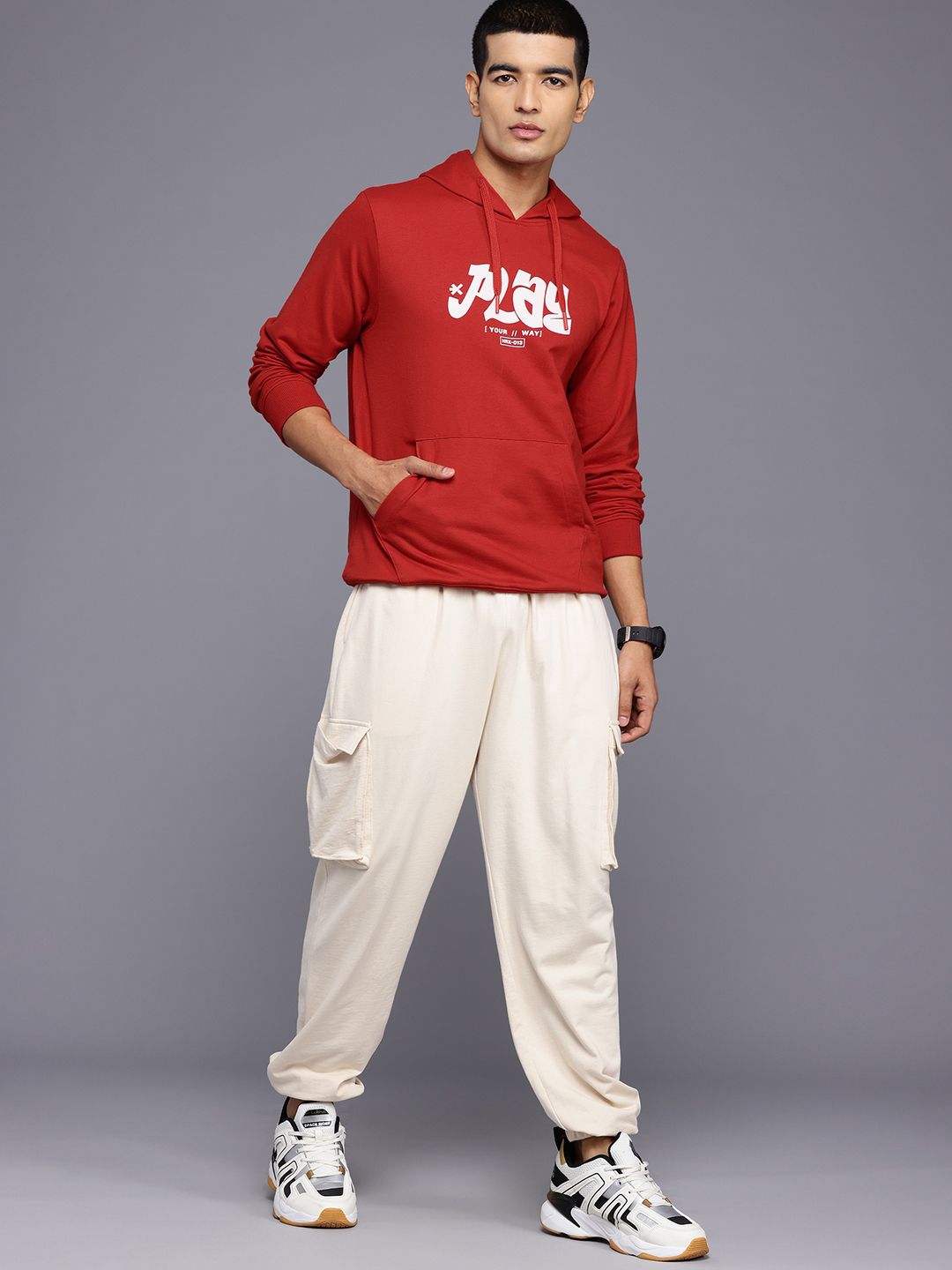 HRX by Hrithik Roshan Typography Print Hooded Sweatshirt