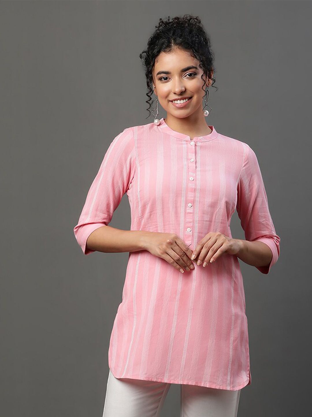 AURELIA Striped Pure Cotton Kurti
