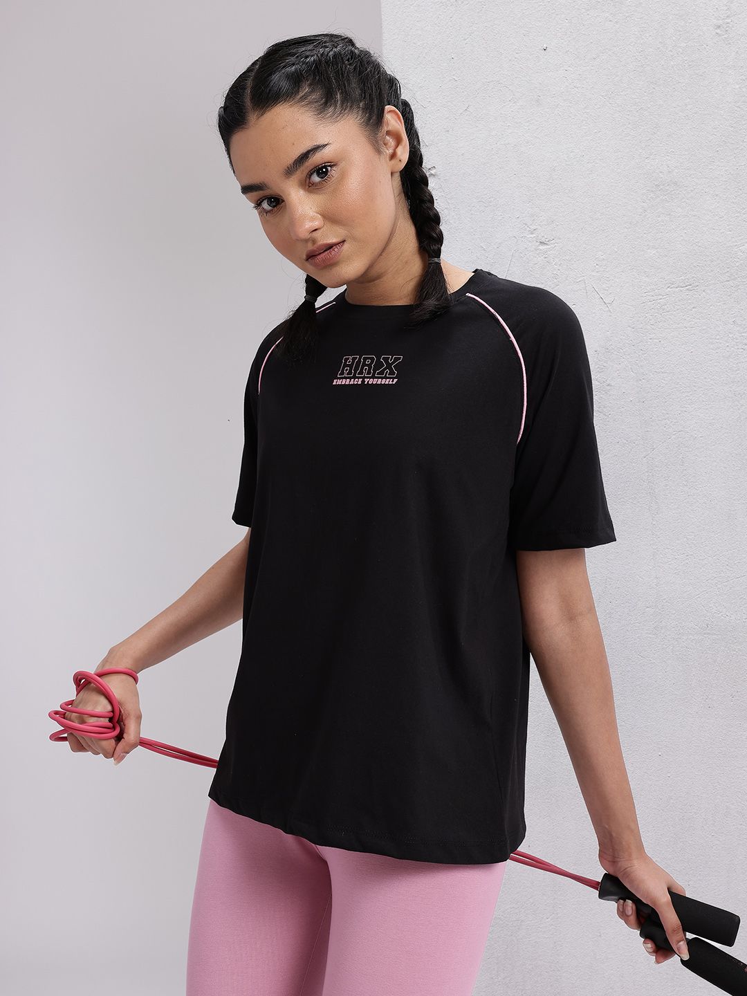 HRX by Hrithik Roshan Brand Logo Print Training T-shirt