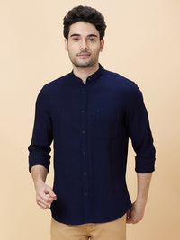 Being Human Slim Fit Mandarin Collar Long Sleeves Casual Shirt