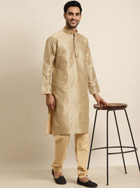 SOJANYA Men Golden Kurta