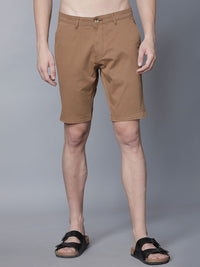 HIGHLANDER Men Khaki Solid Slim Fit Chino Shorts