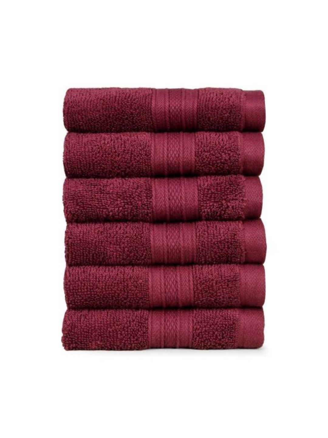MYTRIDENT Maroon 6 Pieces Cotton Soft Comfort 500 GSM Reversible Face Towel