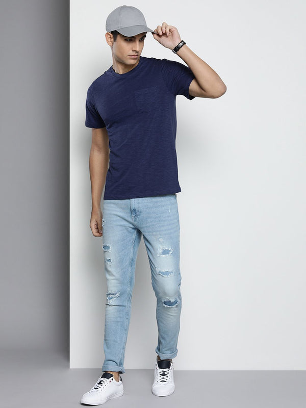 The Indian Garage Co Men Blue Slim Fit Stretchable Jeans