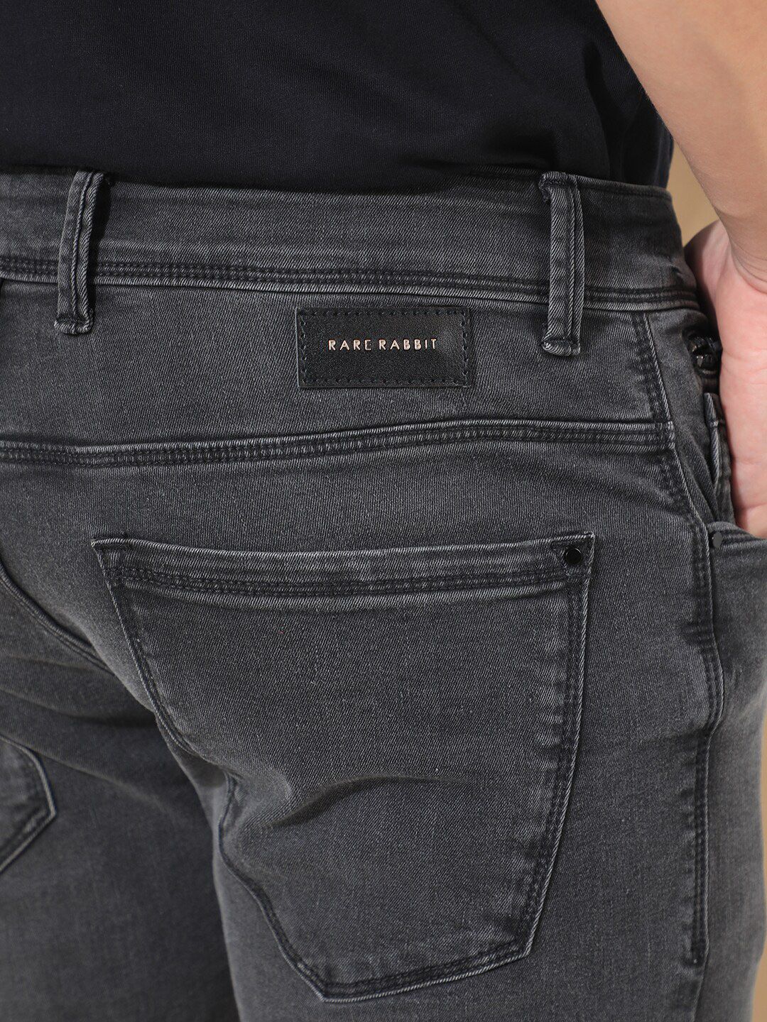RARE RABBIT Men Veu Mid Rise Slim Fit Cotton Jeans