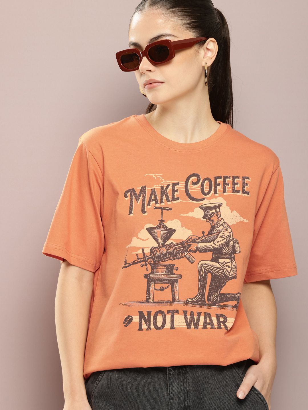 DILLINGER Women Graphic Printed Oversized T-shirt