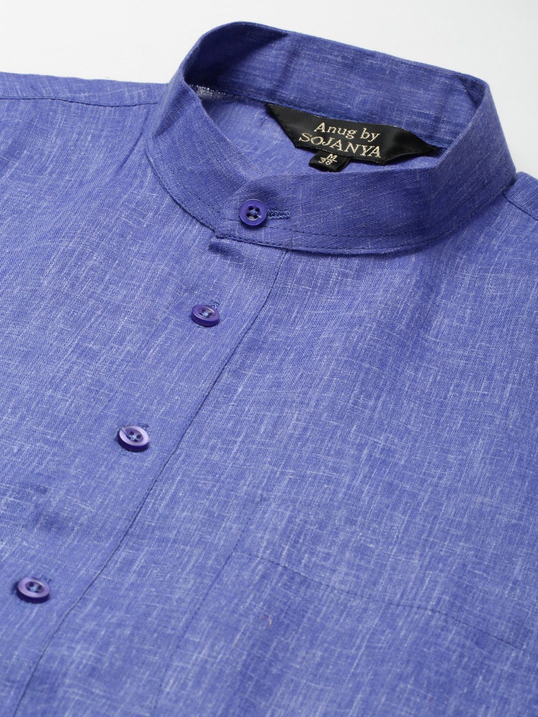 Anug by SOJANYA Men Blue Dobby Kurta