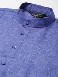 Anug by SOJANYA Men Blue Dobby Kurta