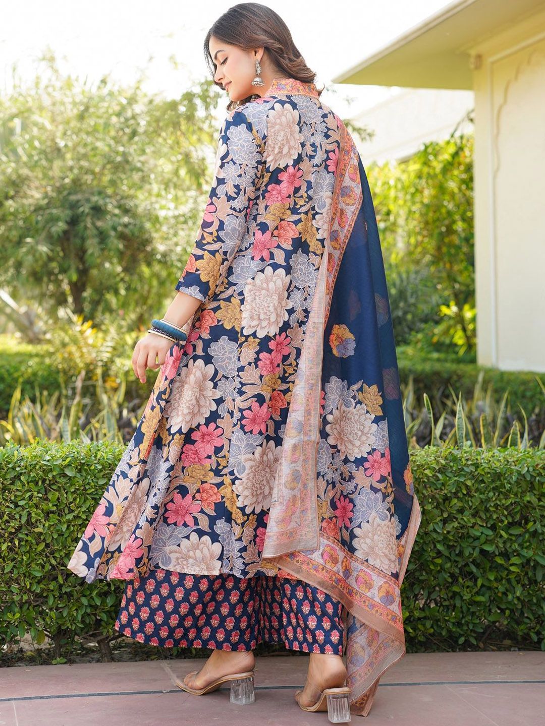 KALINI Women Floral Printed Kurta with Palazzos & Dupatta