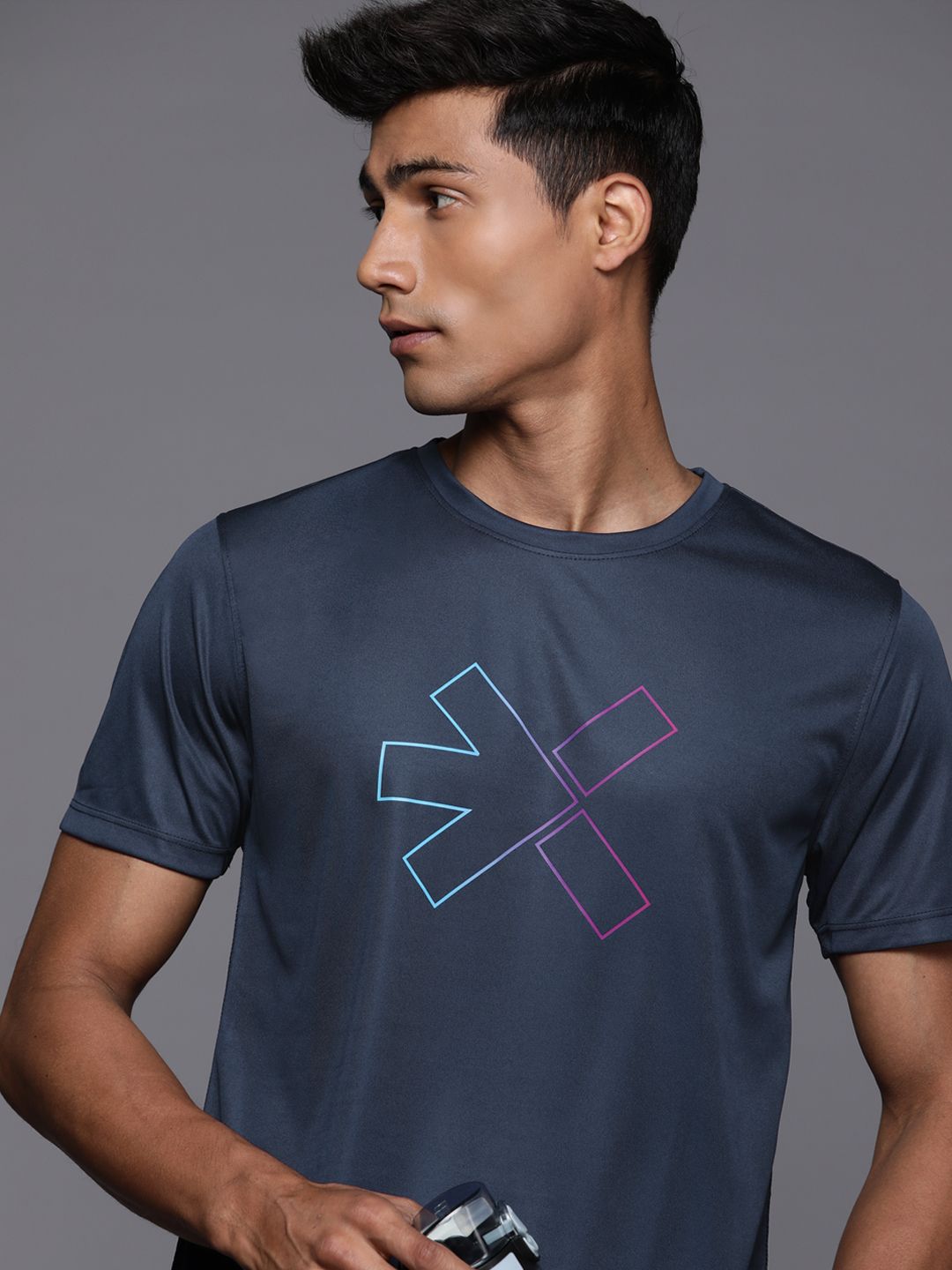 HRX by Hrithik Roshan Men Brand Logo Printed Rapid-Dry Training T-shirt